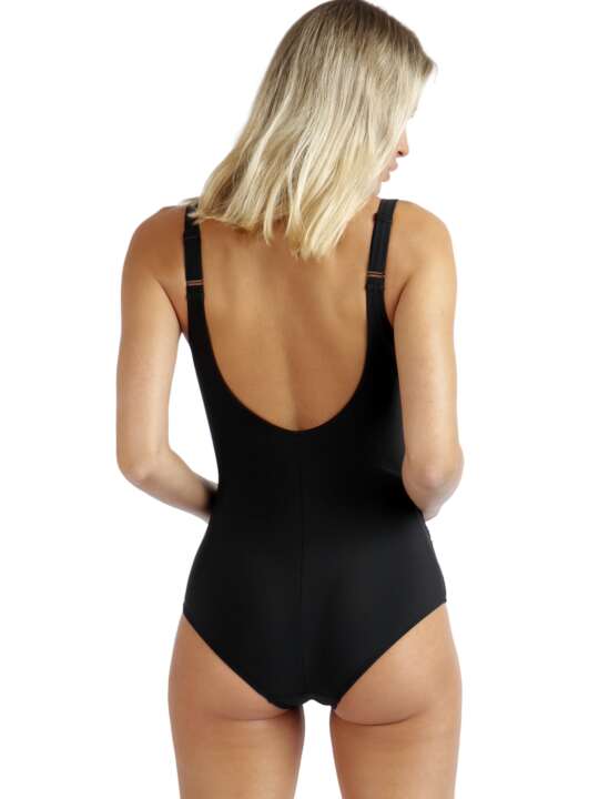 11424AD Maillot de bain 1 pièce préformé shapewear Curvy Admas Noir face