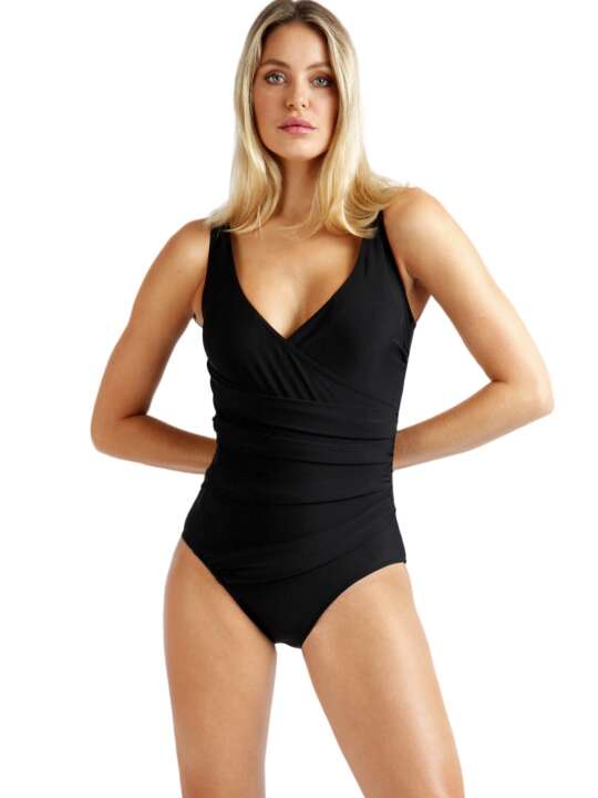 11424AD Maillot de bain 1 pièce préformé shapewear Curvy Admas Noir face