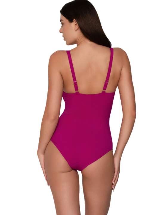 92068LU 1-piece preformed slimming swimming costume TK-5 Blue Sense cups C to E Luna Fuchsia face