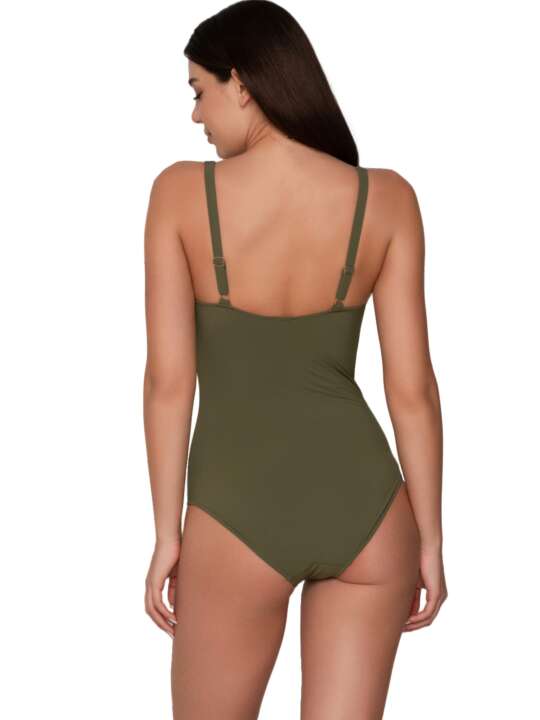 92068LU Maillot de bain amincissant 1 pièce préformé TK-5 Blue Sense bonnets C à E Luna Kaki face