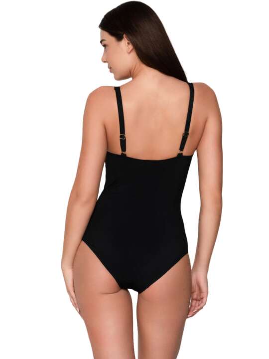 92068LU Maillot de bain amincissant 1 pièce préformé TK-5 Blue Sense bonnets C à E Luna Noir face