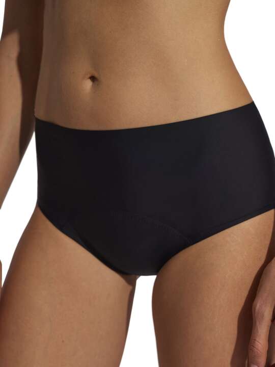 00247SE High-waisted menstrual panties Basica Selmark Black face