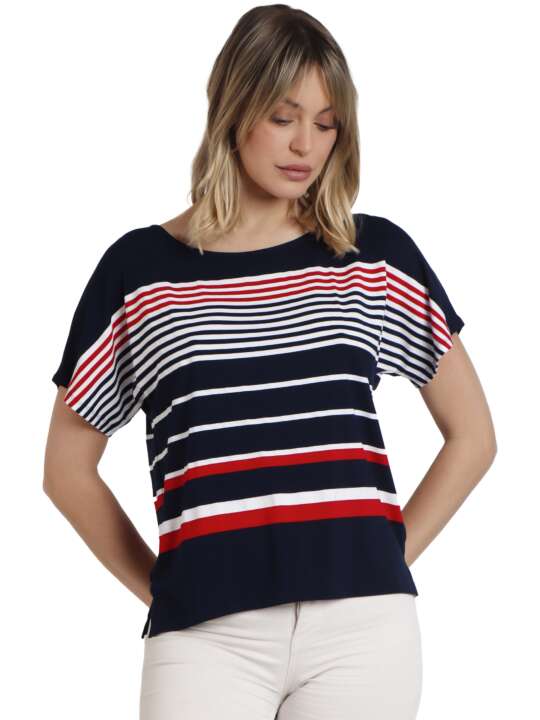 43517AD Short-sleeved T-shirt Navy Navy Blue face