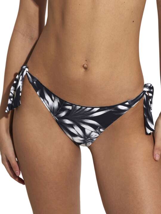 BK207SE Bas maillot slip de bain taille basse à nouettes Honolulu Selmark Mare Noir face