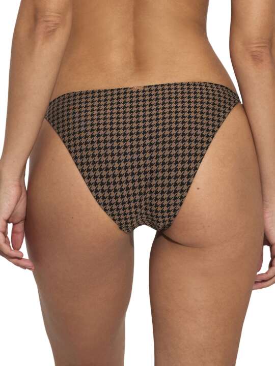 BL007SE Bas maillot slip de bain taille basse à nouettes Corfu Selmark Mare Noir face