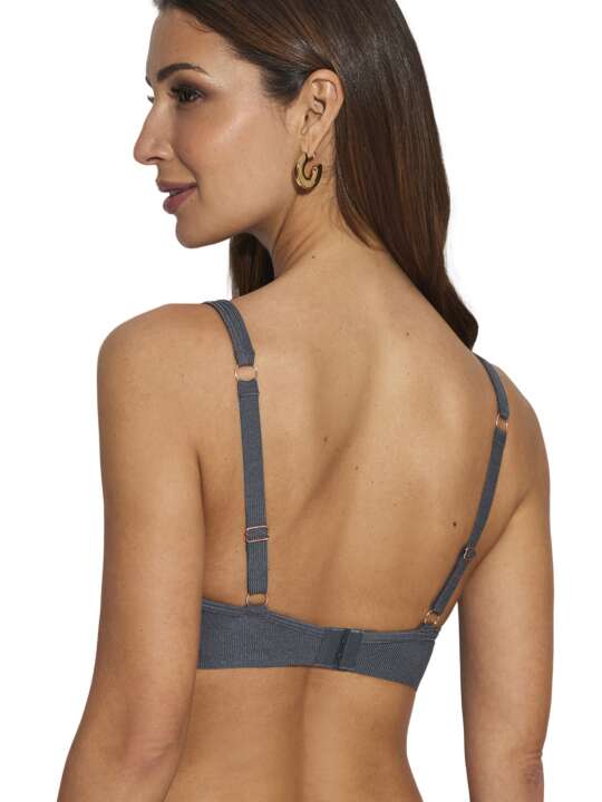 10610SE Soutien-gorge triangle préformé sans armatures One Selmark Gris face