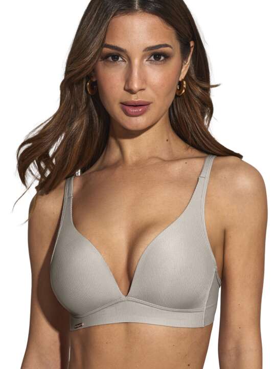 10610SE Soutien-gorge triangle préformé sans armatures One Selmark Taupe face