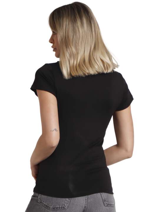 43531AD Short-sleeved T-shirt Guipur Black face
