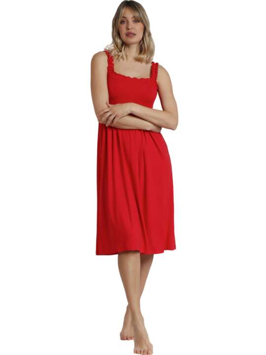 19799AD Robe estivale mi-longue Dolly Admas Rouge face