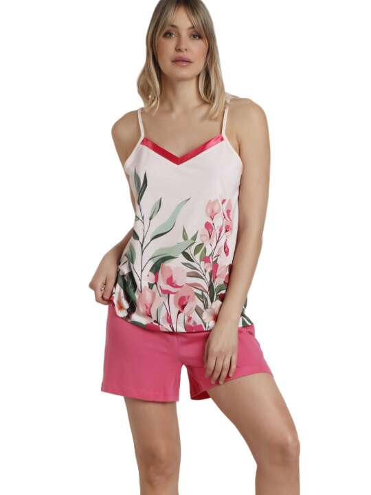 62561AD Pyjama shorts camisole Let It Grow Admas Pink face