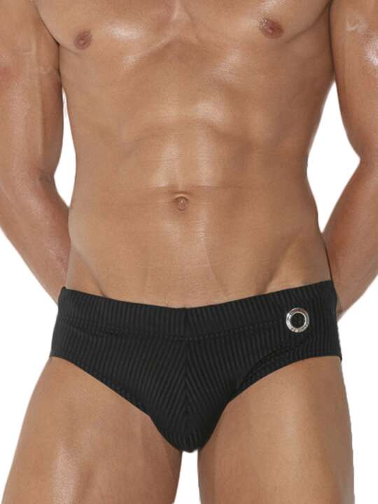 24011CO Slip de bain Heritage Code22 Noir face
