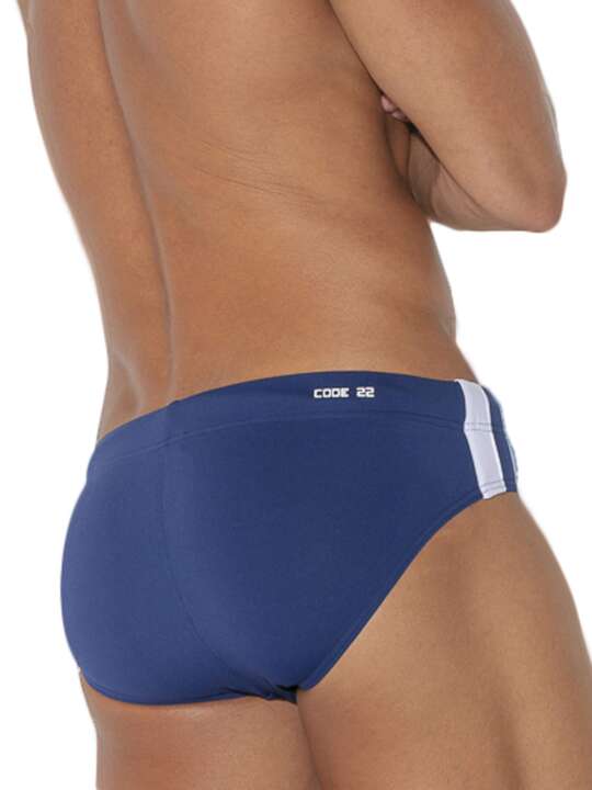 24131CO Slip de bain Relay Code22 Bleu Marine face