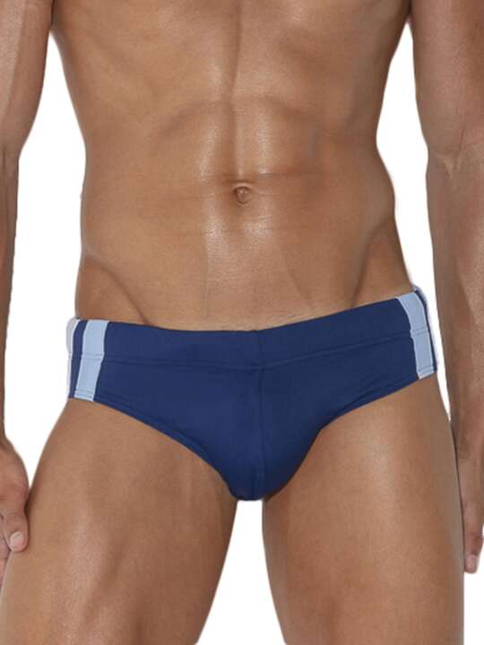 24131CO Slip de bain Relay Code22 Bleu Marine face