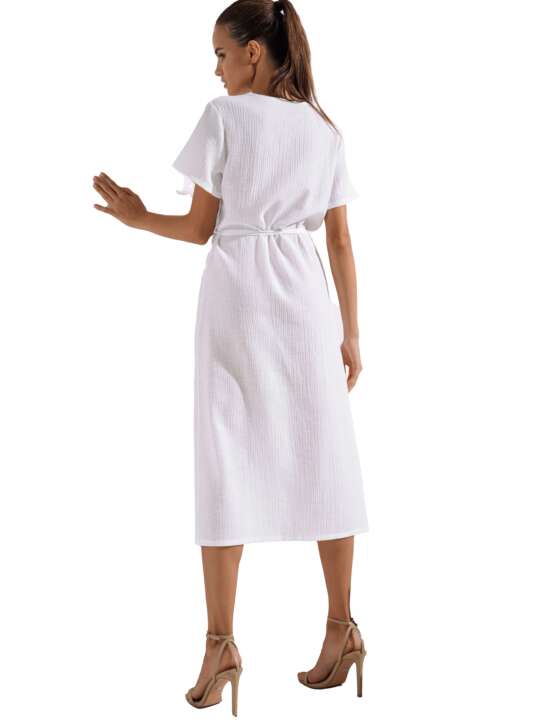 49551LI Robe longue de plage Normandie Lisca Blanc face