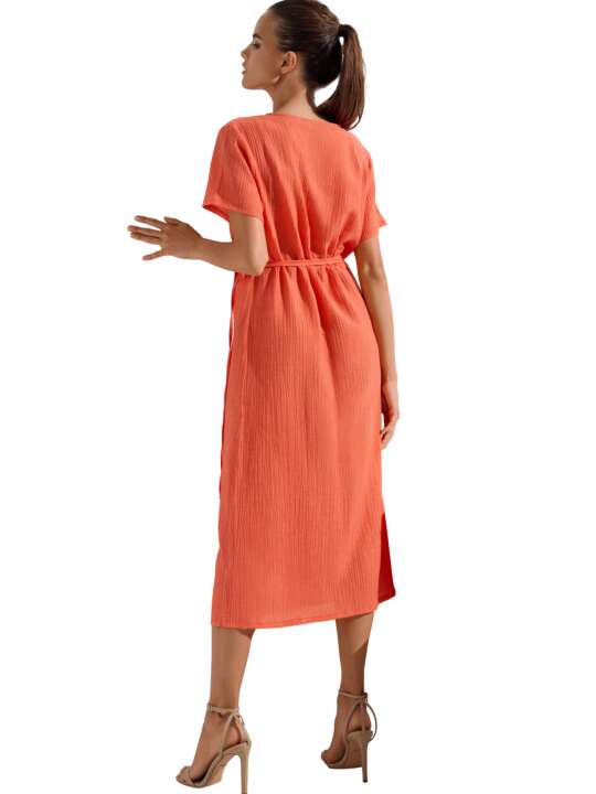 49551LI Robe longue de plage Normandie Lisca Orange face