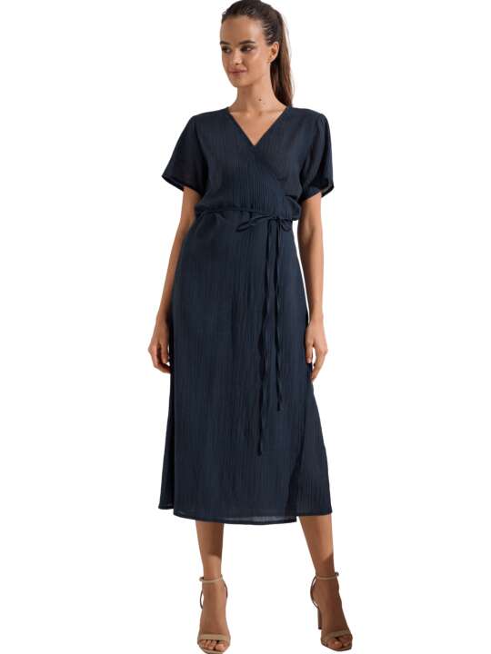 49551LI Robe longue de plage Normandie Lisca Bleu face