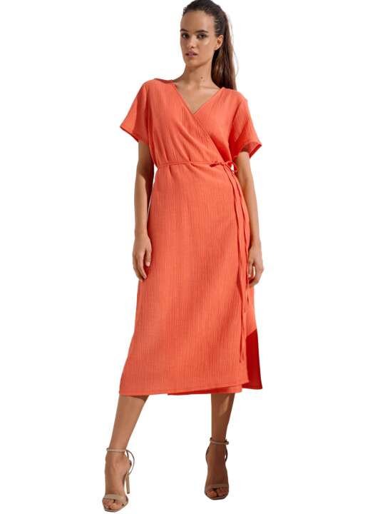 49551LI Robe longue de plage Normandie Lisca Orange face