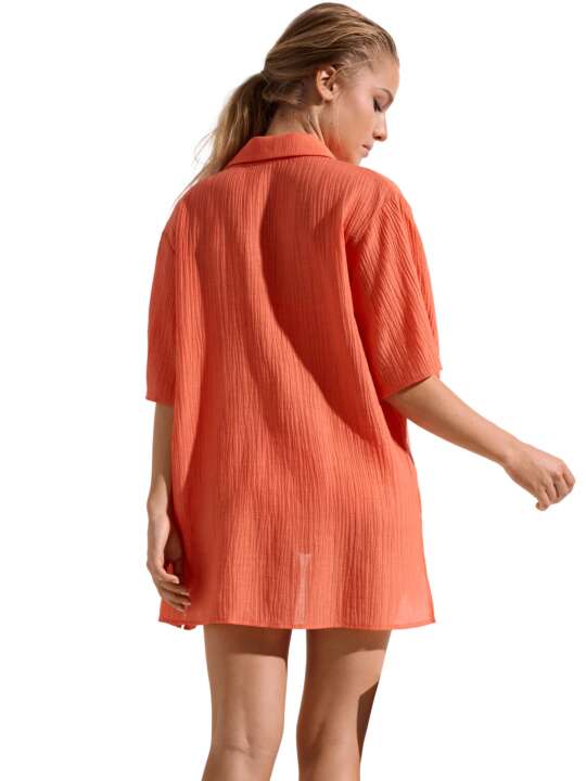 49549LI Short-sleeved summer shirt tunic Normandie Lisca Orange face