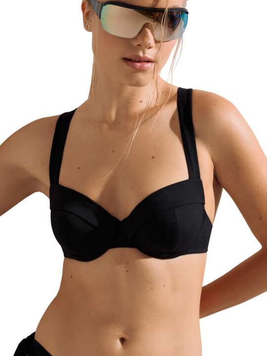 40744LI Underwired swimming costume top Normandie Lisca Black face