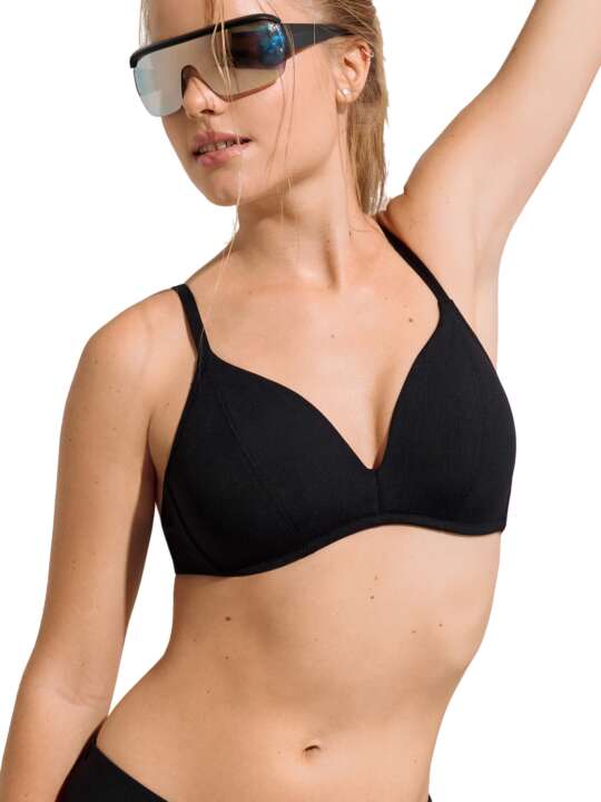 40745LI Haut maillot de bain préformé sans armatures Normandie Lisca Noir face