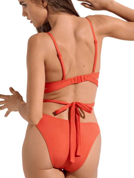 40746LI Haut maillot de bain triangle préformé sans armatures Normandie Lisca Orange face