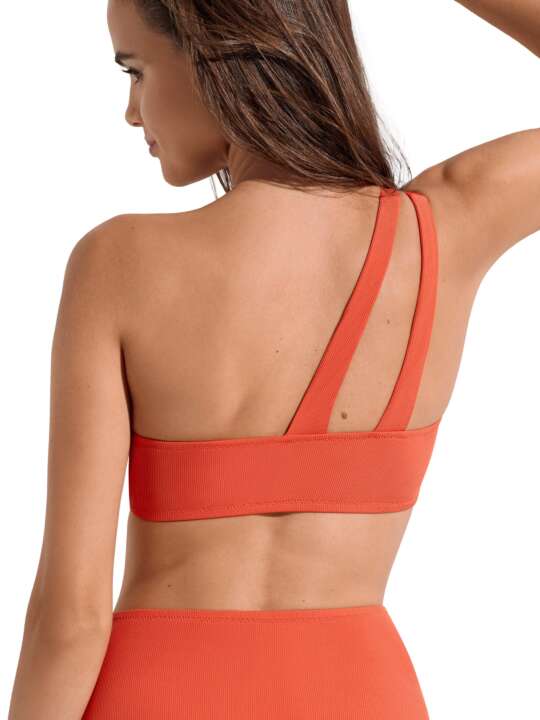 40747LI Haut maillot de bain brassière asymétrique sans armatures Normandie Lisca Orange face