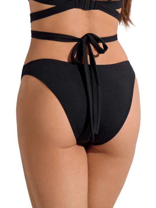 41658LI Bas maillot slip de bain échancré taille basse Normandie Lisca Noir face