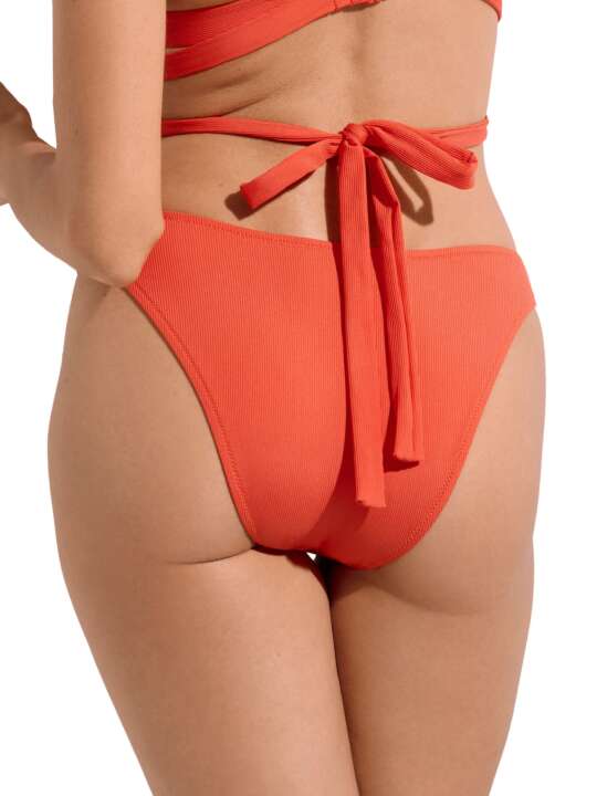 41658LI Bas maillot slip de bain échancré taille basse Normandie Lisca Orange face