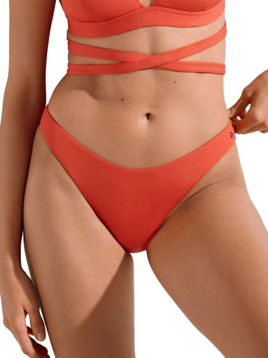 41658LI Bas maillot slip de bain échancré taille basse Normandie Lisca Orange face