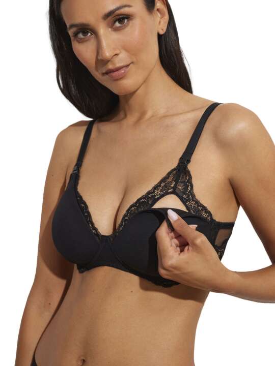 00234SE Soluciones pre-shaped nursing bra without underwiring Selmark Black face
