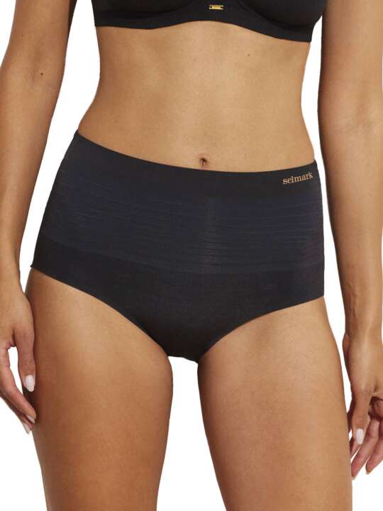 00253SE High-waisted shorts Basica Selmark Black face