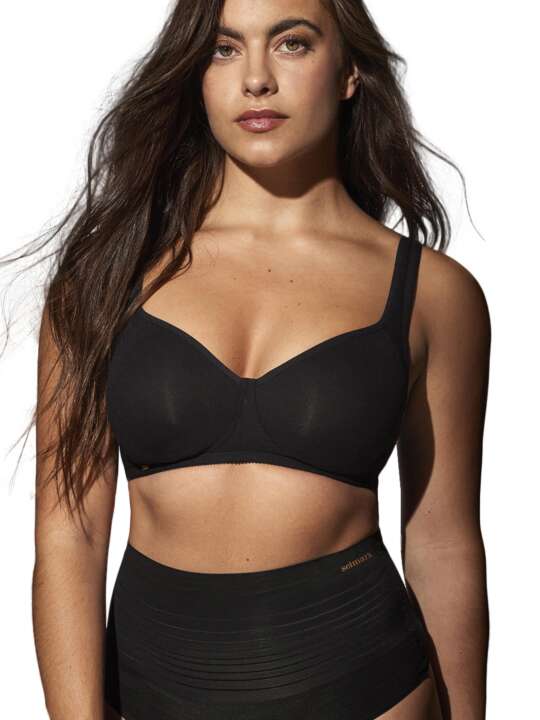 10810SE Underwired triangle bra Curves Selmark Black face