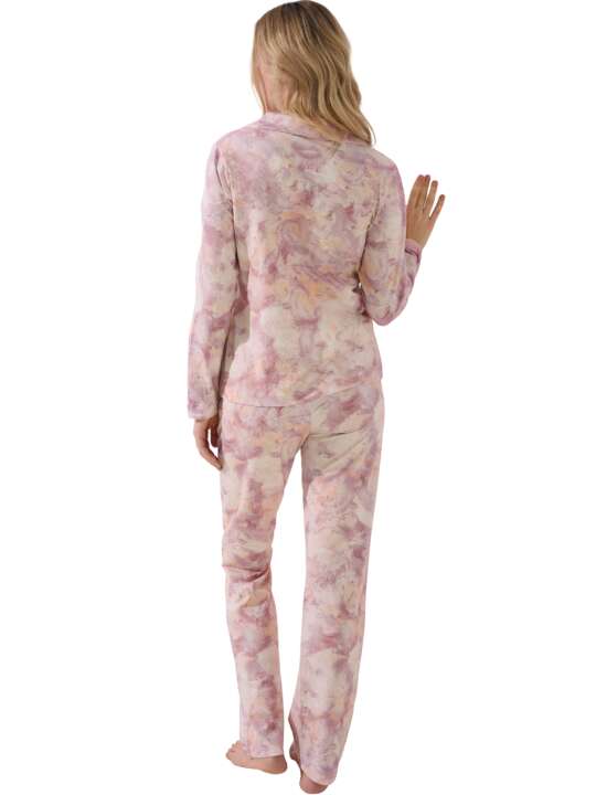 23428LI Pyjama pantalon chemise manches longues Olena Lisca Rose face