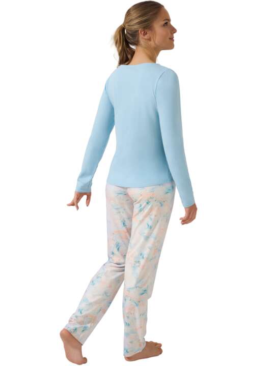 23429LI Pyjama pantalon top manches longues Olena Lisca Bleu face