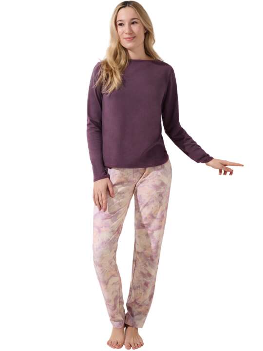 23429LI Pyjama pantalon top manches longues Olena Lisca Prune face