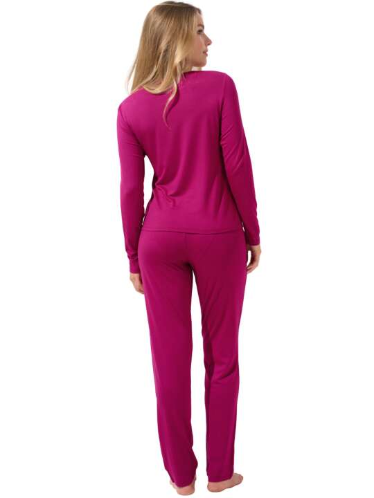 23432LI Pyjama pantalon top manches longues Evelyn Lisca Magenta face