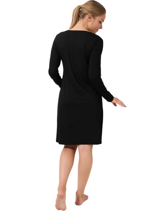 23433LI Chemise de nuit manches longues Evelyn Lisca Noir face