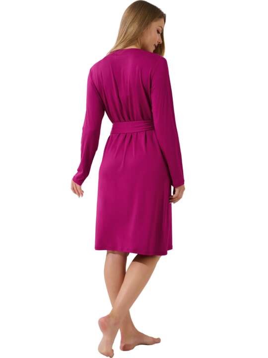 23435LI Déshabillé manches longues Evelyn Lisca Magenta face