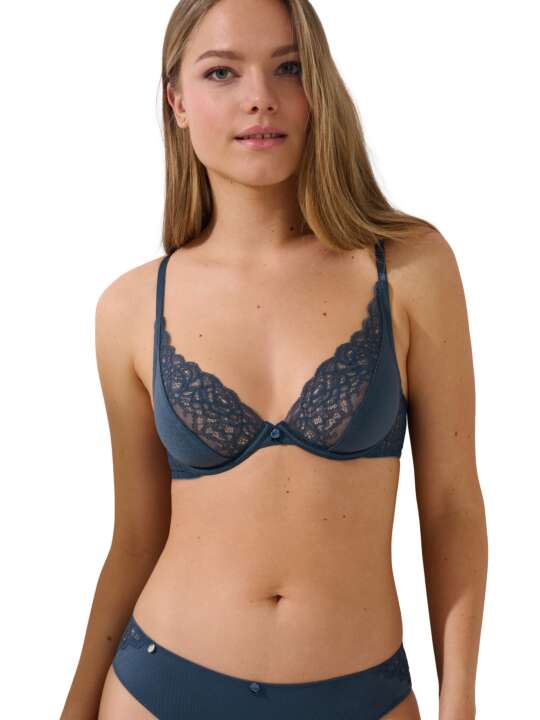60522LI Soutien-gorge armaturé Delightful Lisca Cheek Bleu face