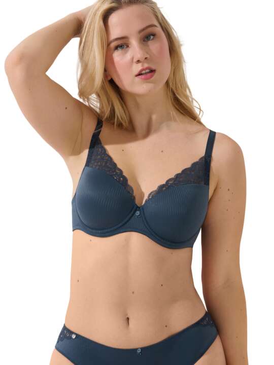 60523LI Soutien-gorge préformé Delightful Lisca Cheek Bleu face