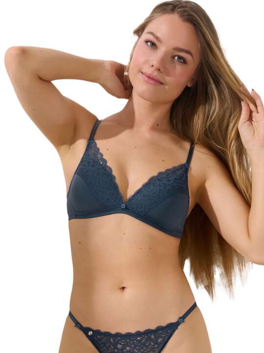 60525LI Soutien-gorge triangle préformé sans armatures Delightful Lisca Cheek Bleu face