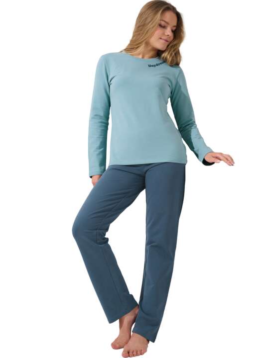 63479LI Pyjama trousers large top long sleeves Delightful Lisca Cheek Blue face
