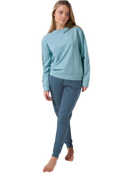 63480LI Pyjama pantalon resserré top manches longues Delightful Lisca Cheek Bleu face