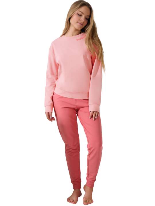 63480LI Pyjama pantalon resserré top manches longues Delightful Lisca Cheek Rose face