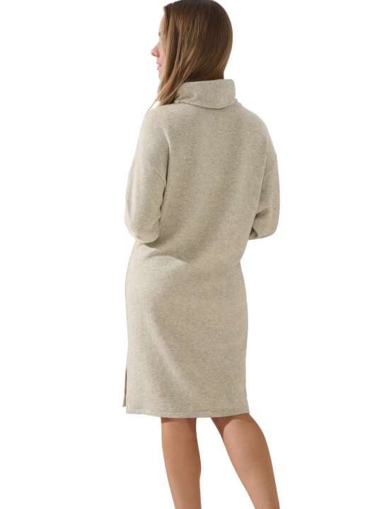 86363LI Robe détente col montant manches longues Olivette Lisca Beige face
