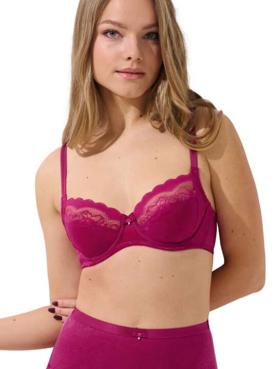 20226LI Soutien-gorge armaturé Evelyn Lisca - bonnets B à E Magenta face