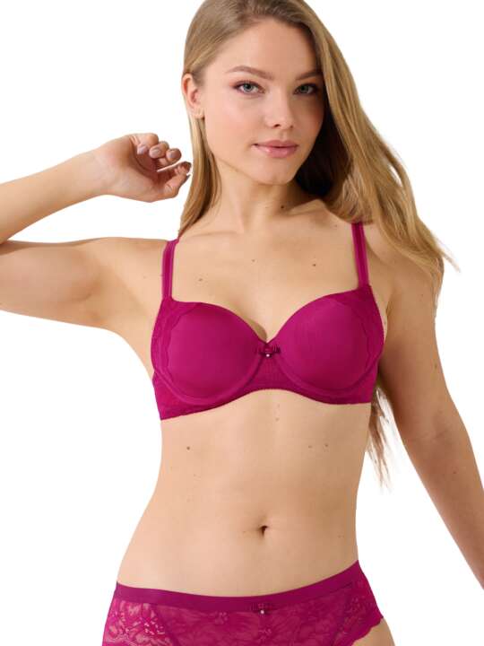 20228LI Soutien-gorge préformé Evelyn Lisca - bonnets B à E Magenta face