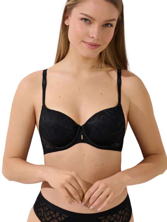 20376LI Soutien-gorge préformé grandes tailles Opal Lisca Noir face