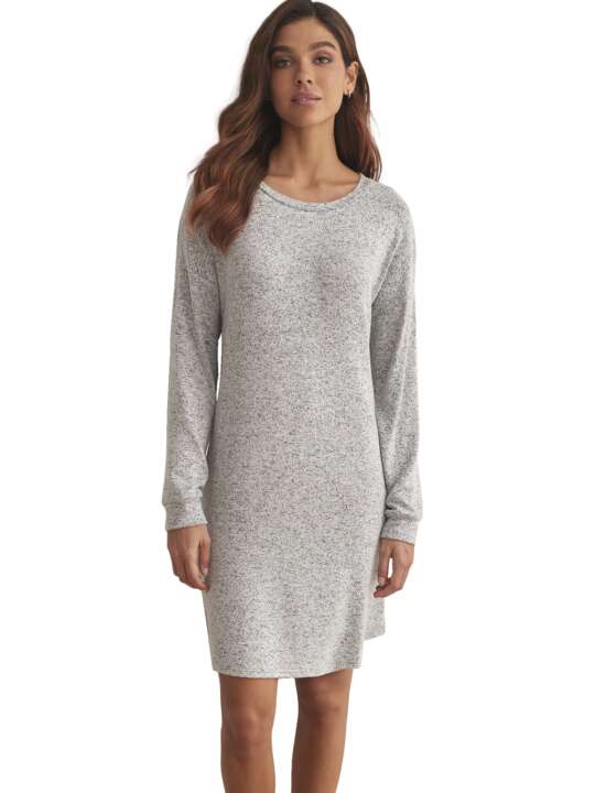P8263SE Chemise de nuit manches longues BASIC P82 Selmark Gris face