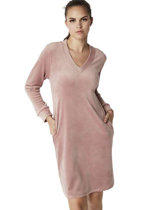 P8363SE Chemise de nuit manches longues POLARSOFT Selmark Rose face